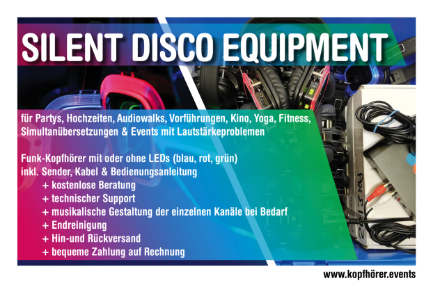 Silent Disco, Kopfhörerparty, Silent Party, Silent Disco Events, Silent Disco mieten, Silent Party Equipment, Silent Disco Equipment, Silent Disco Kopfhörer, Silent Party Kosten, Silent Disco leihen